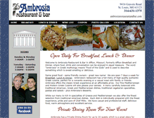 Tablet Screenshot of ambrosiarestaurantandbar.com